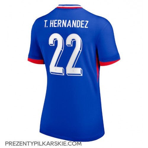 Stroje piłkarskie Francja Theo Hernandez #22 Koszulka Podstawowej dla damskie ME 2024 Krótki Rękaw